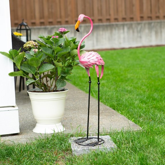 Metal 3-Foot Flamingo Yard Art - Picture 1 of 4